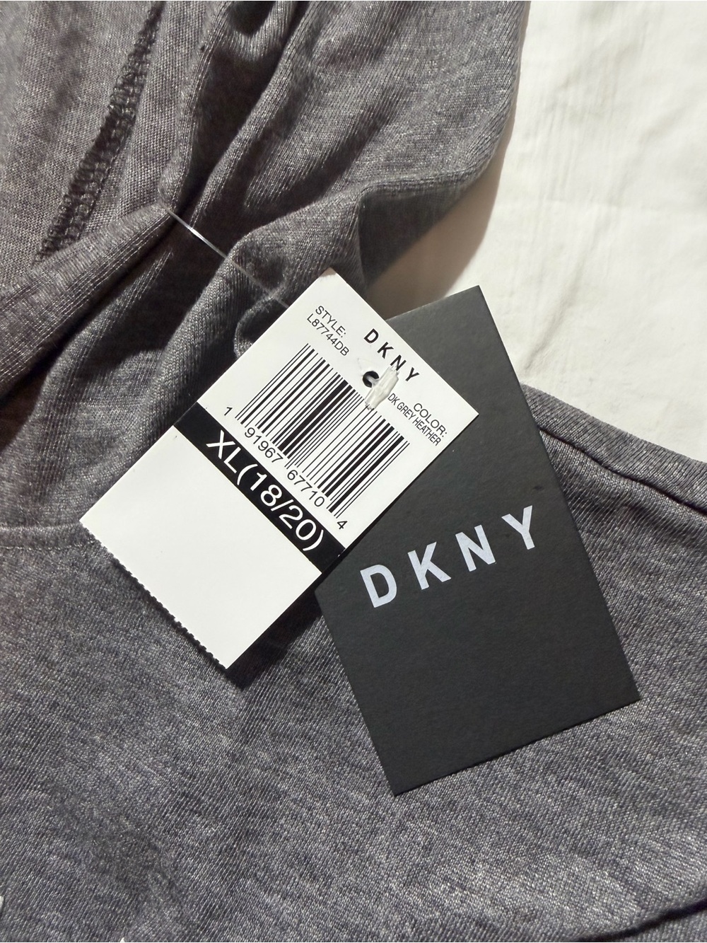 DKNY Boys Hooded Long Sleeve Logo Tee Gray XL (18/20) - Picture 3 of 5